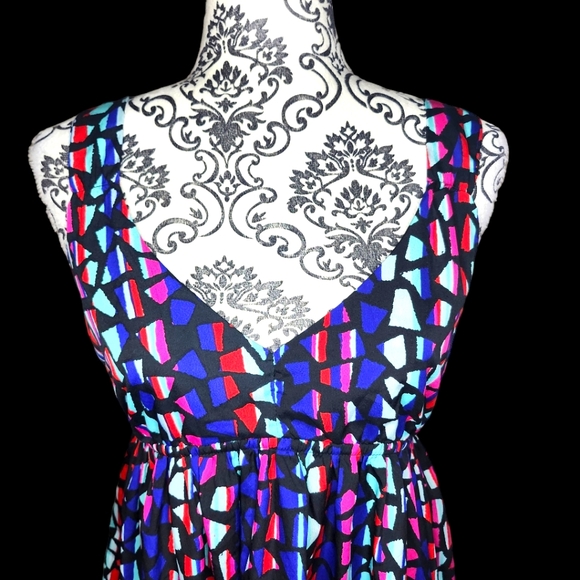 ROXY Geometric Multi Colored Mini Sleeveless Dress- XLarge - Picture 6 of 6